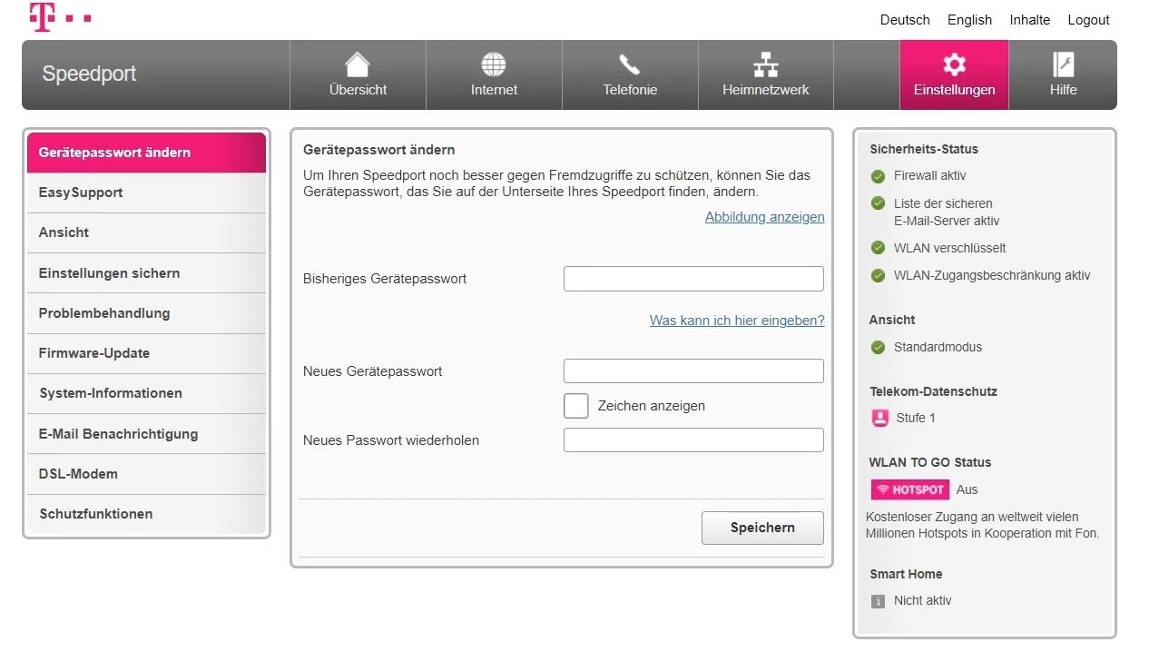 Tyrann Manie Baumeln telekom router einstellungen ändern Vorarbeiter